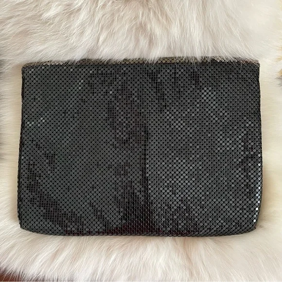 Whiting & Davis Chevron Metal Mesh Evening Bag - Picture 2 of 10